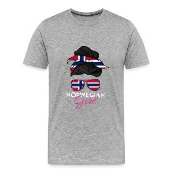 Norvégienne - T-shirt bio Premium Homme - gris chiné - Devant - Damien (186cm)