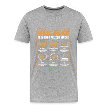 Golden Retriever - Männer Premium Bio T-Shirt - Grau meliert - Vorne - Damien (186cm)