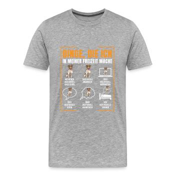 Jack Russel - Männer Premium Bio T-Shirt - Grau meliert - Vorne - Damien (186cm)