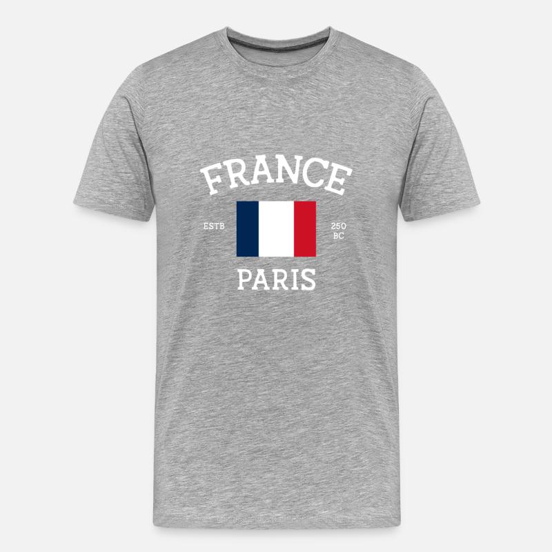 Frankreich - Männer Premium Bio T-Shirt - Grau meliert