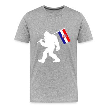 Croatie Bigfoot - T-shirt bio Premium Homme - gris chiné - Devant - Damien (186cm)