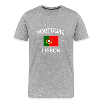 Portugal - T-shirt bio Premium Homme - gris chiné - Devant - Damien (186cm)