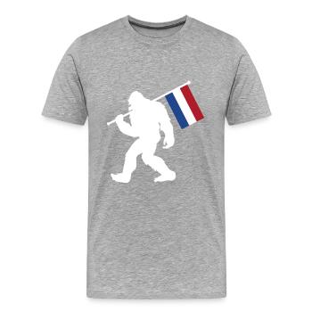 Niederlande Bigfoot - Männer Premium Bio T-Shirt - Grau meliert - Vorne - Damien (186cm)