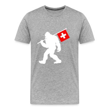 Suisse Bigfoot - T-shirt bio Premium Homme - gris chiné - Devant - Damien (186cm)