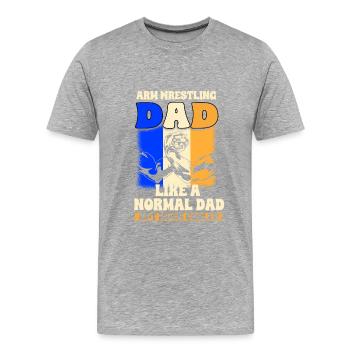 Bras de fer - T-shirt bio Premium Homme - gris chiné - Devant - Damien (186cm)