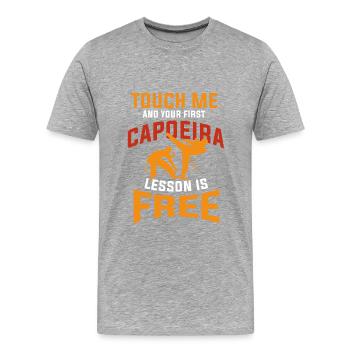 Caopeira - Männer Premium Bio T-Shirt - Grau meliert - Vorne - Damien (186cm)