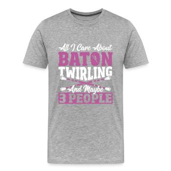 Bâton Twirling Bâton Twirler cadeau - T-shirt bio Premium Homme - gris chiné - Devant - Damien (186cm)