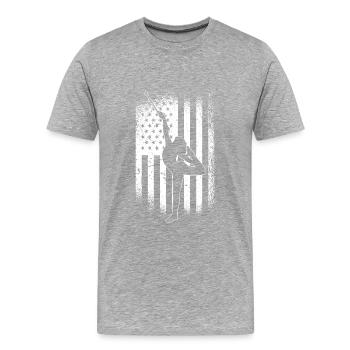 Bâton Twirling Bâton Twirler cadeau - T-shirt bio Premium Homme - gris chiné - Devant - Damien (186cm)