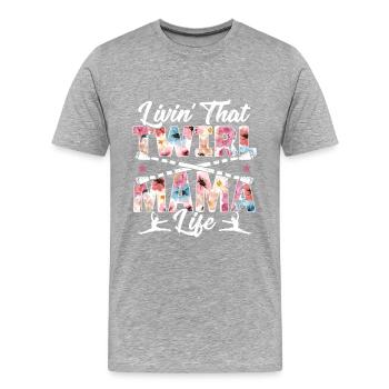 Bâton Twirling Bâton Twirler cadeau - T-shirt bio Premium Homme - gris chiné - Devant - Damien (186cm)