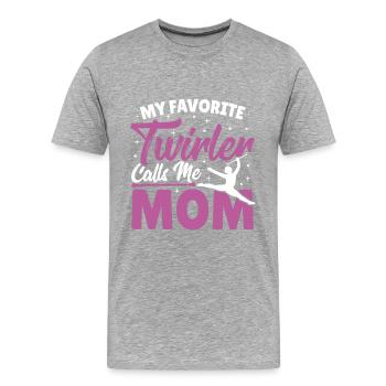 Bâton Twirling Bâton Twirler cadeau - T-shirt bio Premium Homme - gris chiné - Devant - Damien (186cm)