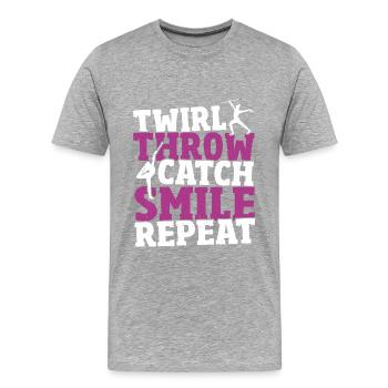 Bâton Twirling Bâton Twirler cadeau - T-shirt bio Premium Homme - gris chiné - Devant - Damien (186cm)