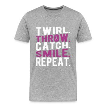 Bâton Twirling Bâton Twirler cadeau - T-shirt bio Premium Homme - gris chiné - Devant - Damien (186cm)