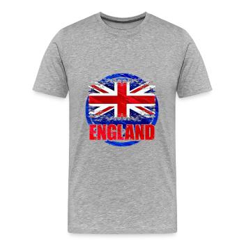 Angleterre - T-shirt bio Premium Homme - gris chiné - Devant - Damien (186cm)