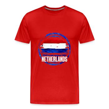 Pays-Bas - T-shirt bio Premium Homme - rouge - Devant - Damien (186cm)