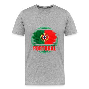 Portugal - T-shirt bio Premium Homme - gris chiné - Devant - Damien (186cm)