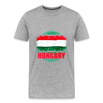 Hongrie - T-shirt bio Premium Homme - gris chiné - Devant - Damien (186cm)