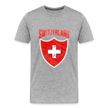 Switzerland - Men's Premium Organic T-Shirt - heather grey - Front - Damien (186cm)