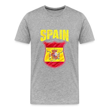 Espagne - T-shirt bio Premium Homme - gris chiné - Devant - Damien (186cm)