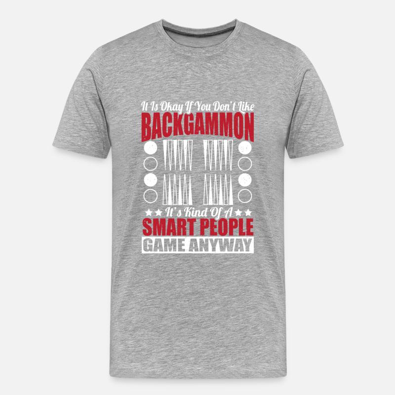 Backgammon - Männer Premium Bio T-Shirt - Grau meliert