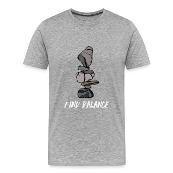 Steine Stapeln Schichten Balancieren - Männer Premium Bio T-Shirt - Grau meliert - Vorne - Damien (186cm)