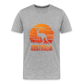 kangourou - T-shirt bio Premium Homme - gris chiné - Devant - Damien (186cm)
