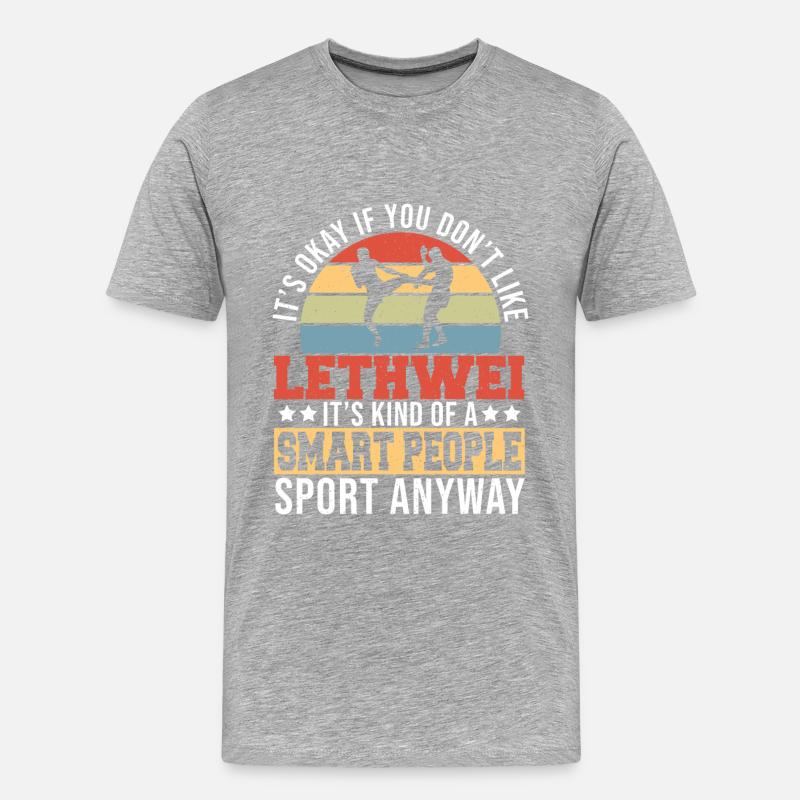Lethwei burmesisches Geschenk - Männer Premium Bio T-Shirt - Grau meliert