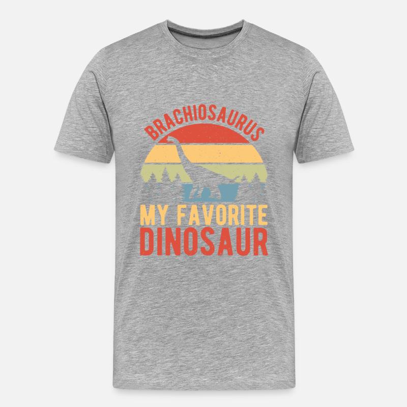 Brachiosaurus Dinosaurier Geschenk - Männer Premium Bio T-Shirt - Grau meliert