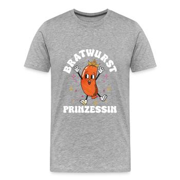 Bratwurst als Geschenk - Männer Premium Bio T-Shirt - Grau meliert - Vorne - Damien (186cm)