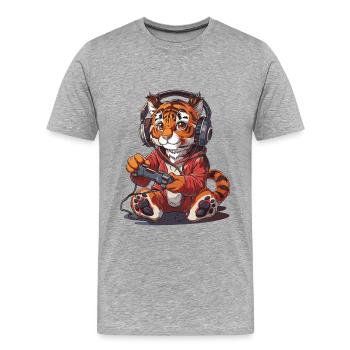 Bengalisches Videospiel - Männer Premium Bio T-Shirt - Grau meliert - Vorne - Damien (186cm)