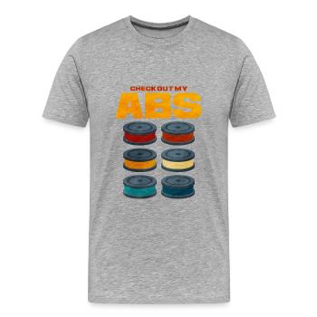 3D Printing - Men's Premium Organic T-Shirt - heather grey - Front - Damien (186cm)