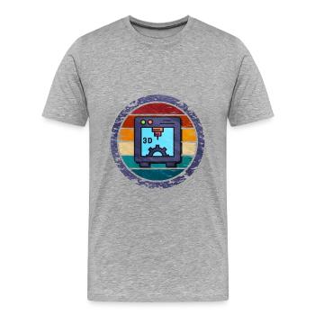 3D Printing - Men's Premium Organic T-Shirt - heather grey - Front - Damien (186cm)