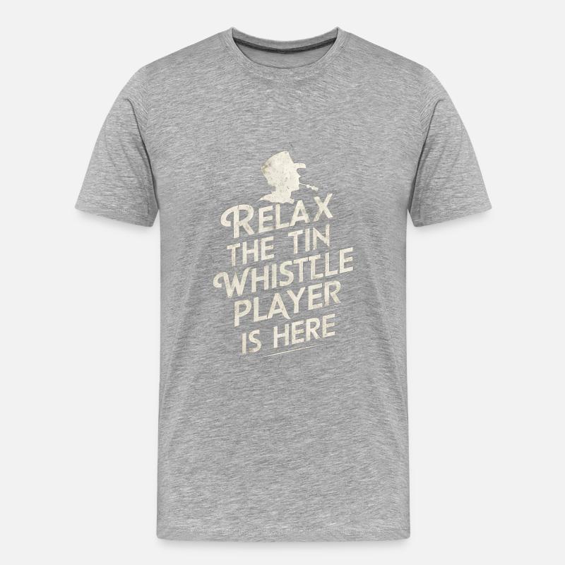 Tin Whistle - Männer Premium Bio T-Shirt - Grau meliert