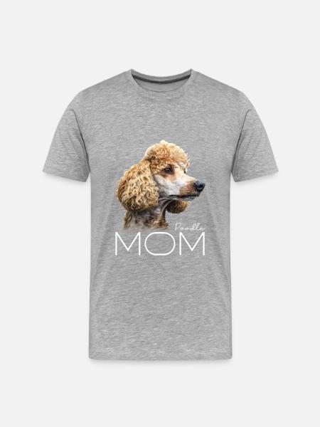 Pudel Pudel Mamma - Organic T-shirt Ekologisk premium-T-shirt herr - gråmelerad