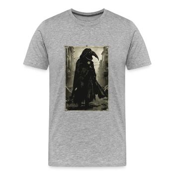Tarot du Docteur de la Peste - T-shirt bio Premium Homme - gris chiné - Devant - Damien (186cm)