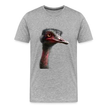 Ostrich - Men's Premium Organic T-Shirt - heather grey - Front - Damien (186cm)