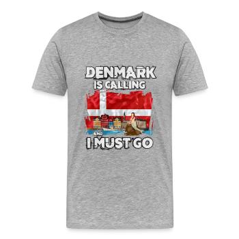 Denmark - Men's Premium Organic T-Shirt - heather grey - Front - Damien (186cm)