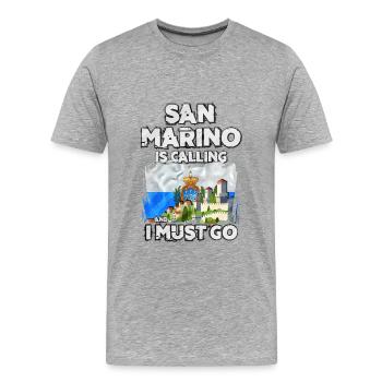 San Marino - Men's Premium Organic T-Shirt - heather grey - Front - Damien (186cm)