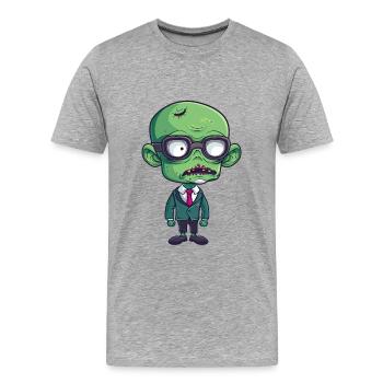 Directeur Halloween - T-shirt bio Premium Homme - gris chiné - Devant - Damien (186cm)