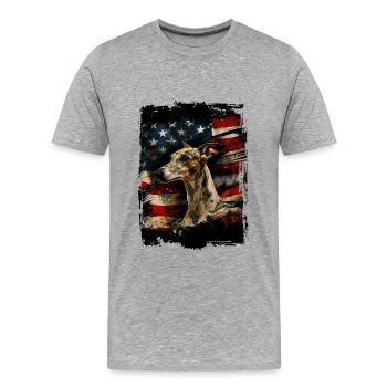 Greyhound Amérique États-Unis - T-shirt bio Premium Homme - gris chiné - Devant - Damien (186cm)