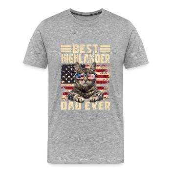 Highlander Papa - Männer Premium Bio T-Shirt - Grau meliert - Vorne - Damien (186cm)