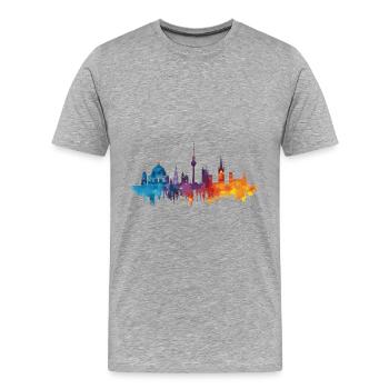 Lande-de-la-Murmure - T-shirt bio Premium Homme - gris chiné - Devant - Damien (186cm)