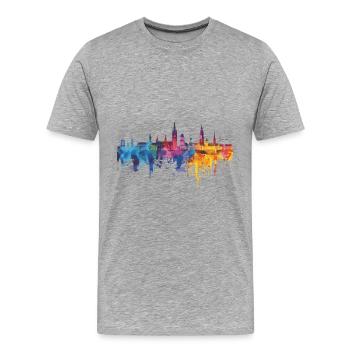 Nuremberg - T-shirt bio Premium Homme - gris chiné - Devant - Damien (186cm)