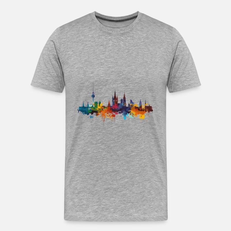 Bitterfeld-Wolfen⁠ - Männer Premium Bio T-Shirt - Grau meliert