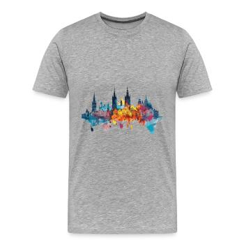 Château - T-shirt bio Premium Homme - gris chiné - Devant - Damien (186cm)