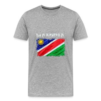 Namibie - T-shirt bio Premium Homme - gris chiné - Devant - Damien (186cm)