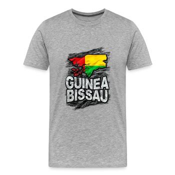 Guinea Bissau - Männer Premium Bio T-Shirt - Grau meliert - Vorne - Damien (186cm)
