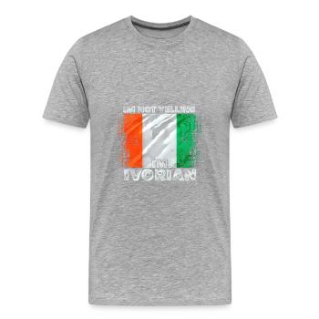 Côte d’Ivoire - T-shirt bio Premium Homme - gris chiné - Devant - Damien (186cm)