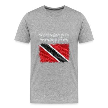 Trinité-et-Tobago - T-shirt bio Premium Homme - gris chiné - Devant - Damien (186cm)