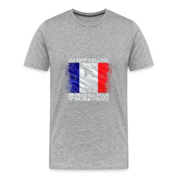 France - T-shirt bio Premium Homme - gris chiné - Devant - Damien (186cm)