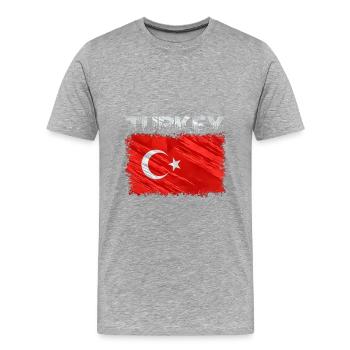 Turquie - T-shirt bio Premium Homme - gris chiné - Devant - Damien (186cm)